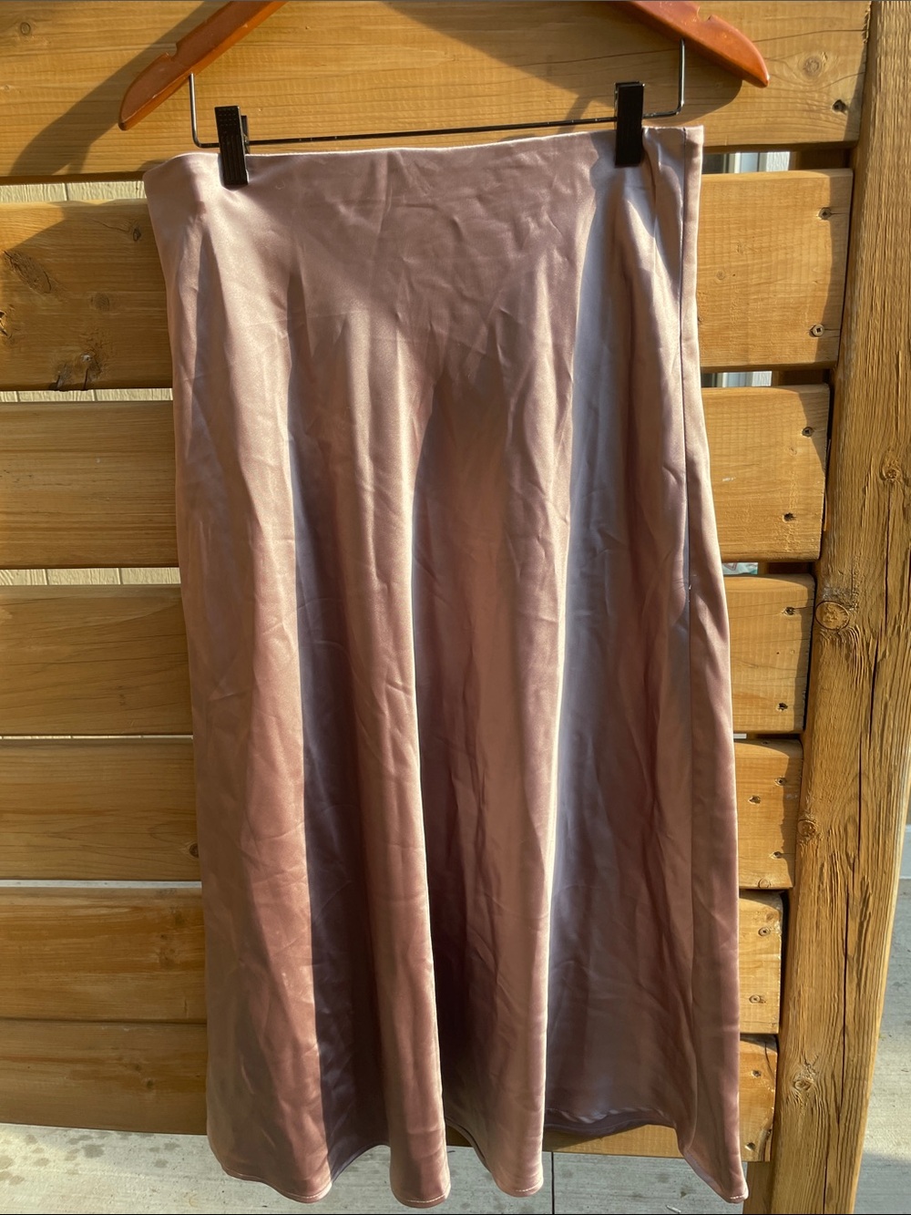 zeagoo Satin Maxi Skirt in Dusty Mauve